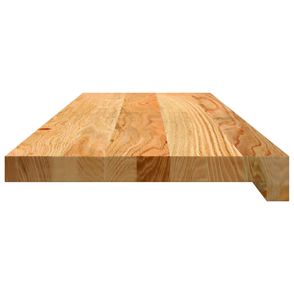 trappemåtter 2 stk lysebrun 80x30x2 cm massivt egetræ