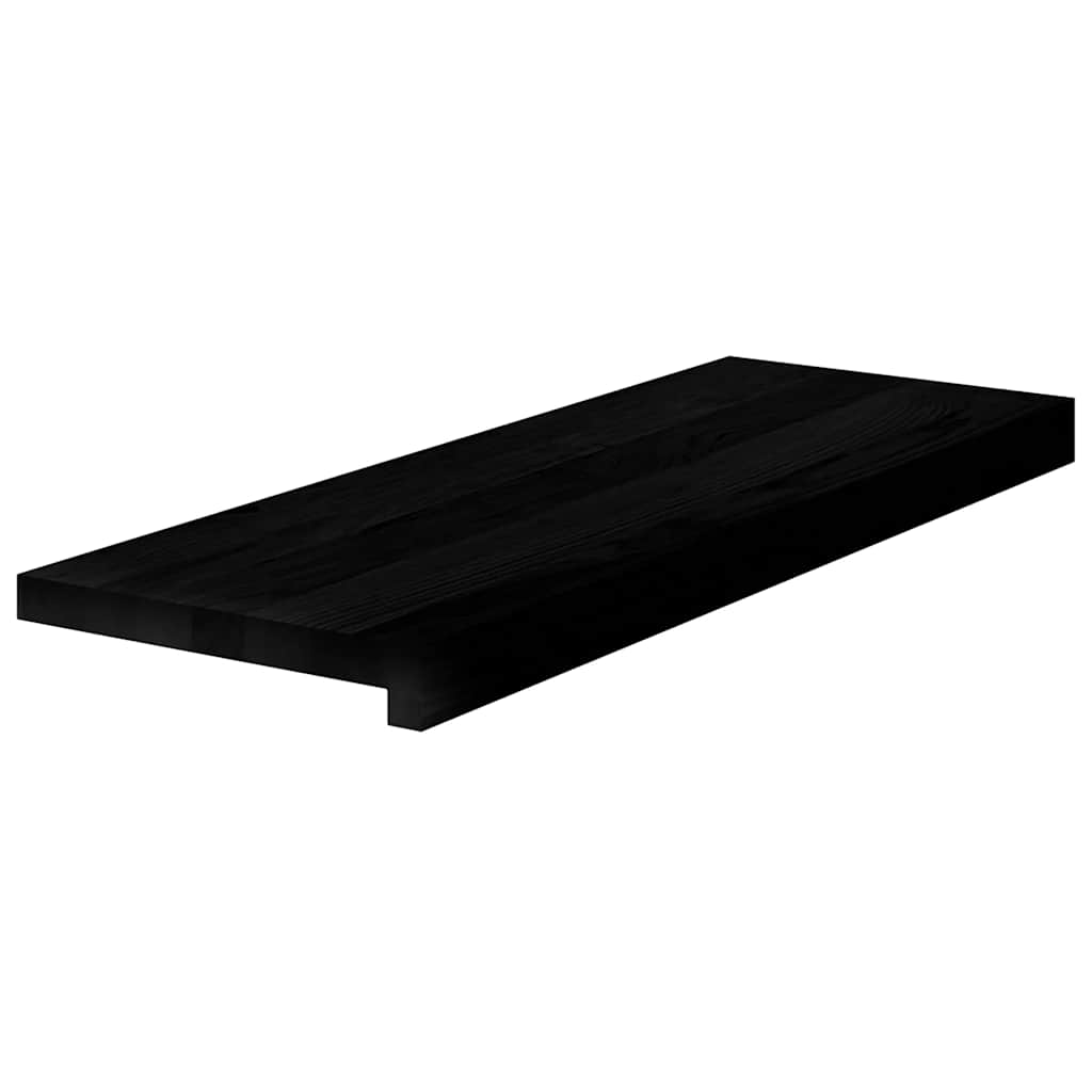 trappemåtter 2 stk. brunsort 70x25x2 cm massivt egetræ