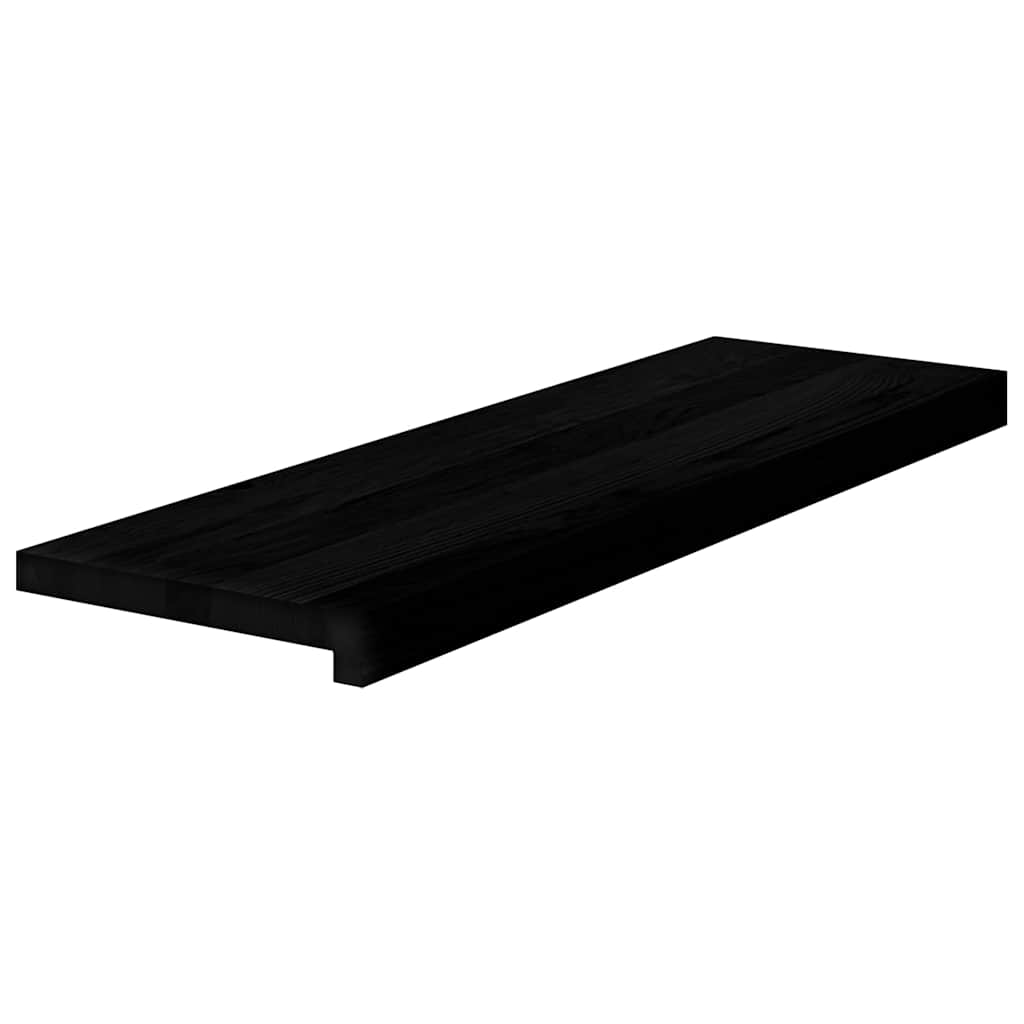 trappemåtter 2 stk. brunsort 80x25x2 cm massivt egetræ