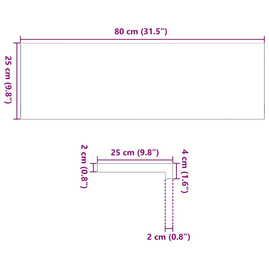 trappemåtter 2 stk. brunsort 80x25x2 cm massivt egetræ
