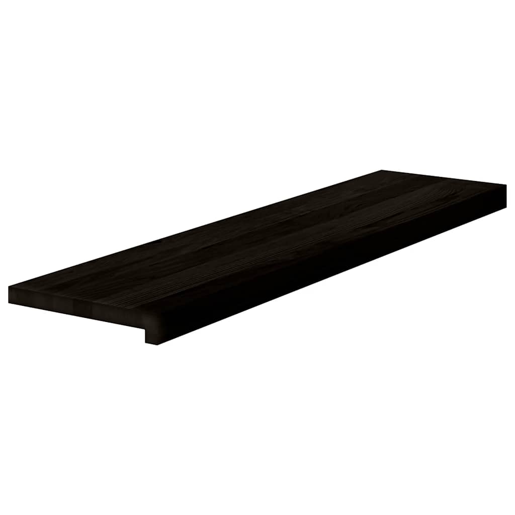 trappemåtter 2 stk. brunsort 100x30x2 cm massivt egetræ