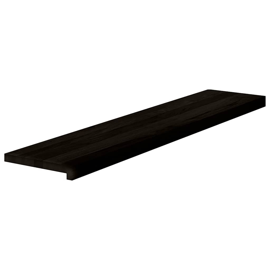 trappemåtter 2 stk. brunsort 120x30x2 cm massivt egetræ