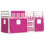 køjeseng med gardiner 90x200 cm massivt fyrretræ pink