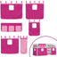 køjeseng med gardiner 90x200 cm massivt fyrretræ pink