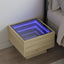 sengebord med Infinity LED-lys 40x40x30 cm sonoma-eg