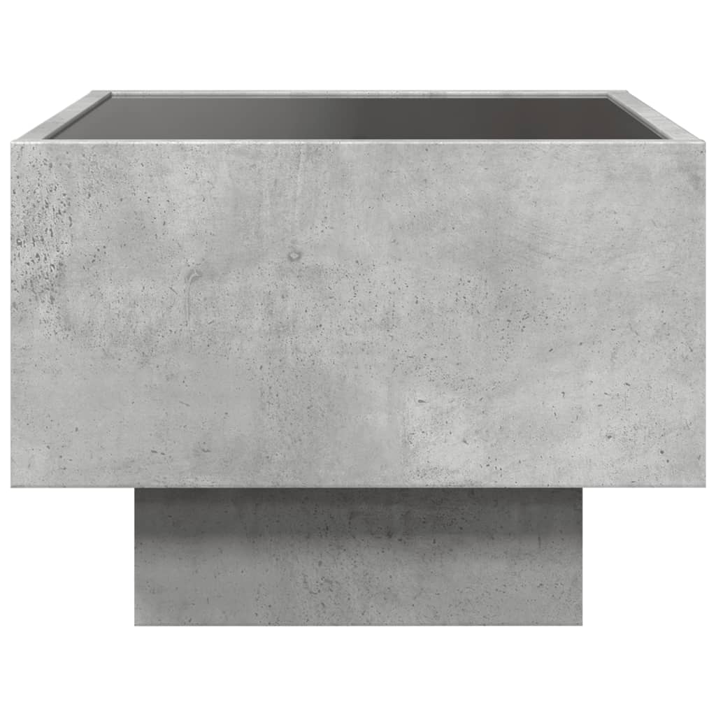 sengebord med Infinity LED-lys 40x40x30 cm betongrå