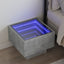 sengebord med Infinity LED-lys 40x40x30 cm betongrå