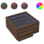 sengebord med Infinity LED-lys 40x40x30 cm brun egetræsfarve