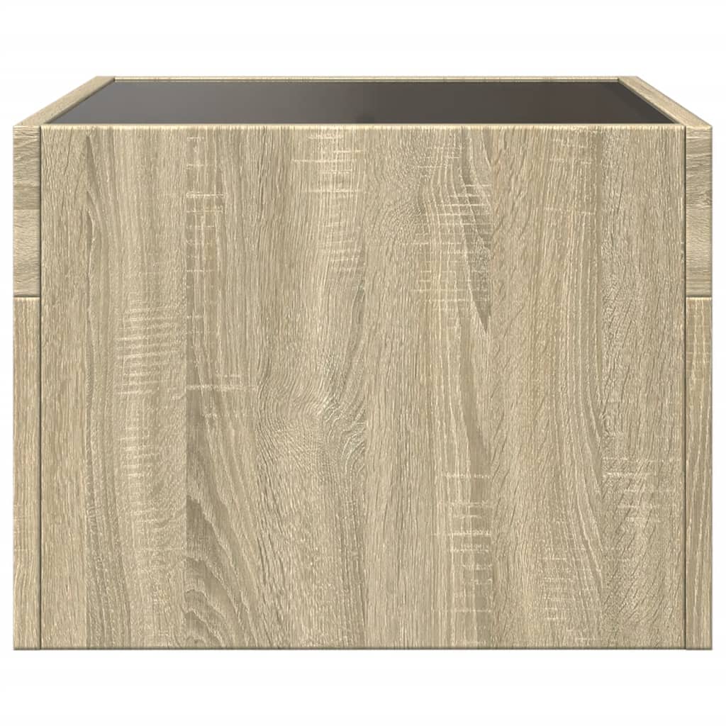 sengebord med Infinity LED-lys 40x40x30 cm sonoma-eg