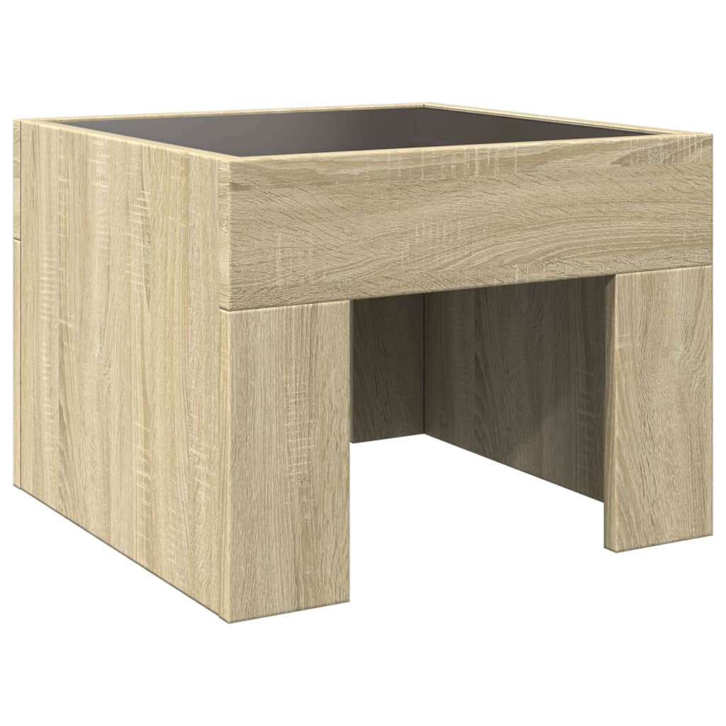 sengebord med Infinity LED-lys 40x40x30 cm sonoma-eg