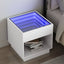sengebord med Infinity LED-lys 50x50x50 cm hvid