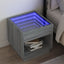 sofabord med Infinity LED-lys 50x50x50 cm grå sonoma-eg