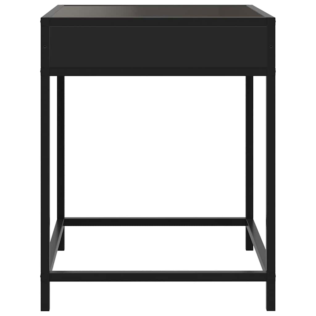sengebord med Infinity LED-lys 40x40x51 cm sort