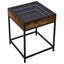 sengebord med Infinity LED-lys 40x40x51 cm røget egetræsfarve