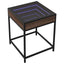 sengebord med Infinity LED-lys 40x40x51 cm brun egetræsfarve