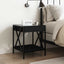 sengebord med Infinity LED-lys 40x40x49 cm sort