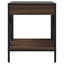 sengebord med Infinity LED-lys 40x40x49 cm brun egetræsfarve