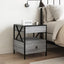 sofabord med Infinity LED-lys 40x40x51 cm grå sonoma-eg