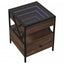 sengebord med Infinity LED-lys 40x40x51 cm brun egetræsfarve