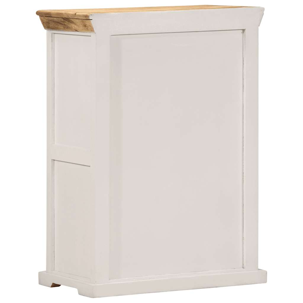 skænk 55x30x73 cm massivt ru mangotræ hvid og brun