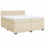 kontinentalseng med madras 200x200 cm stof cremefarvet