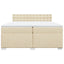 kontinentalseng med madras 200x200 cm stof cremefarvet