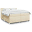 kontinentalseng med madras 200x200 cm stof cremefarvet