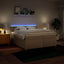 kontinentalseng med madras 200x200 cm stof cremefarvet