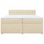 kontinentalseng med madras 200x200 cm stof cremefarvet