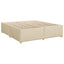 kontinentalseng med madras 200x200 cm stof cremefarvet