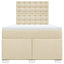 kontinentalseng med madras 120x190 cm stof cremefarvet