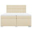 kontinentalseng med madras 200x200 cm stof cremefarvet