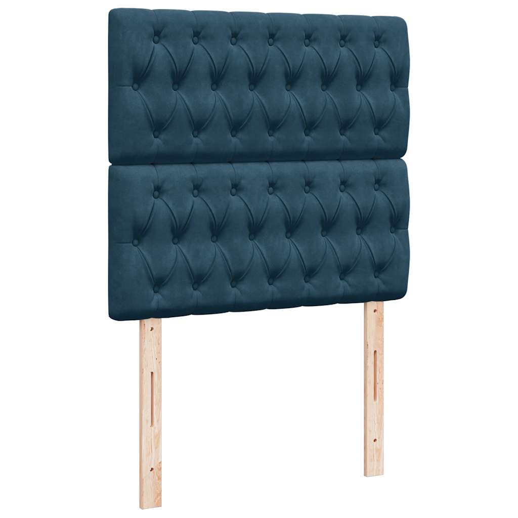 kontinentalseng med madras 90x200 cm fløjl blå