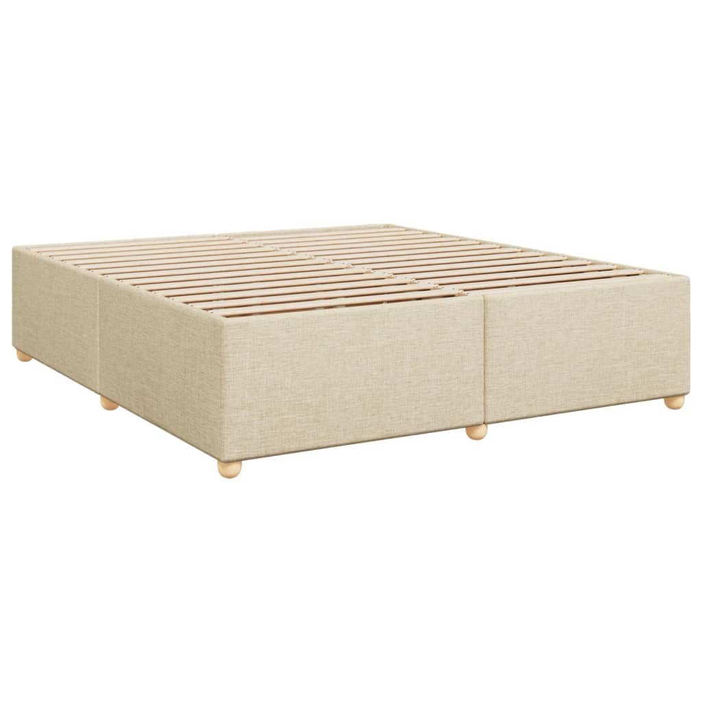 kontinentalseng med madras 200x200 cm stof cremefarvet