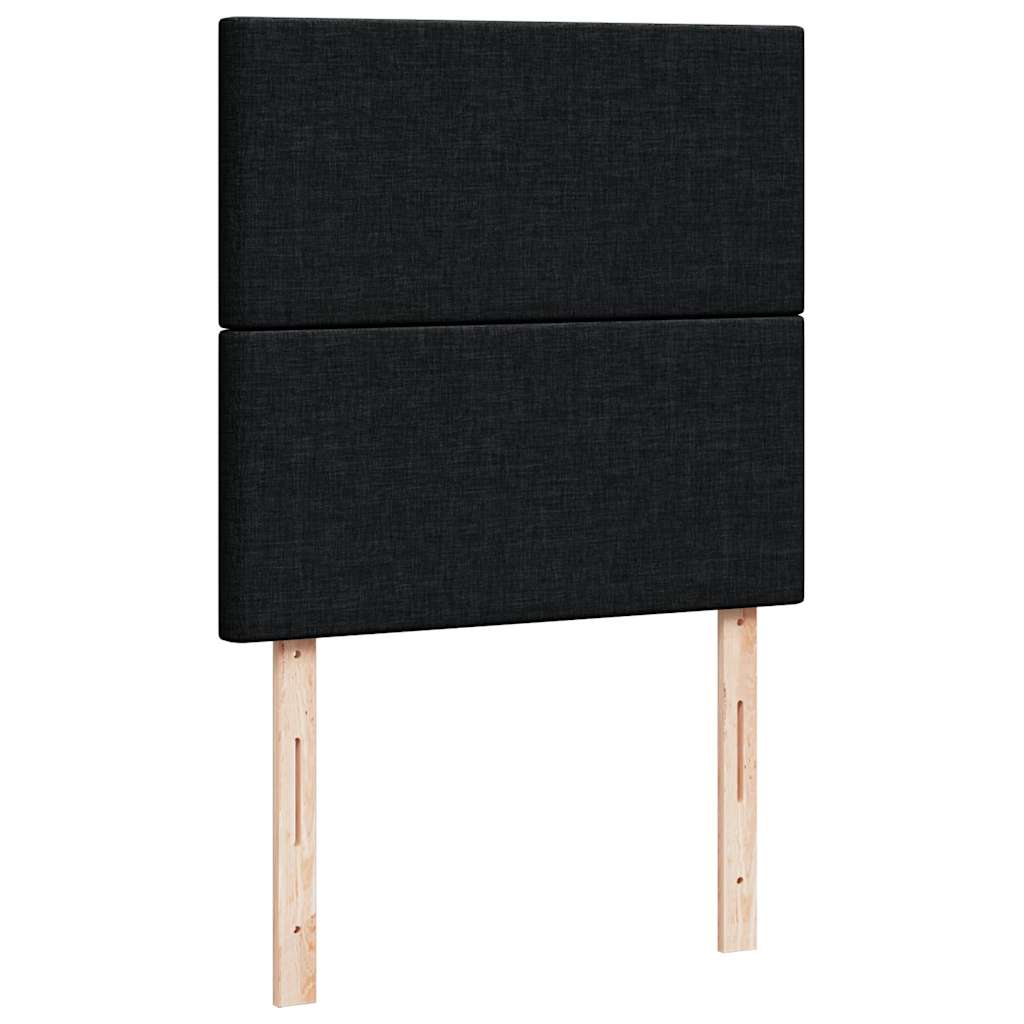 kontinentalseng med madras 90x200 cm stof sort