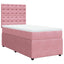 kontinentalseng med madras 90x190 cm fløjl pink