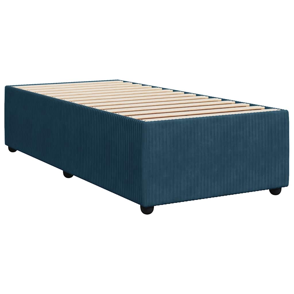 kontinentalseng med madras 90x200 cm fløjl blå