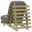 futon med madras 60x206x11 cm massivt fyrretræ