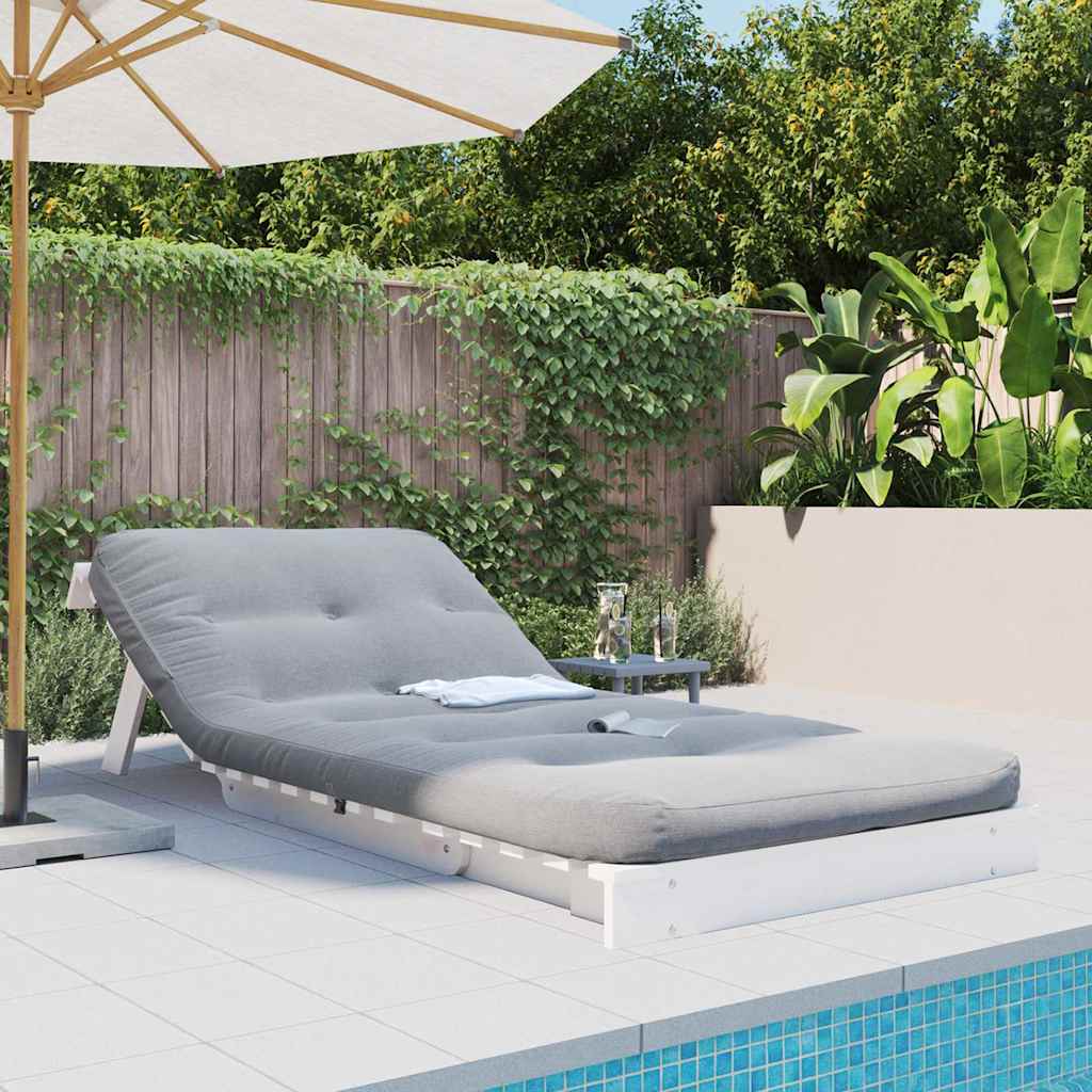 futon med madras 80x206x11 cm massivt fyrretræ