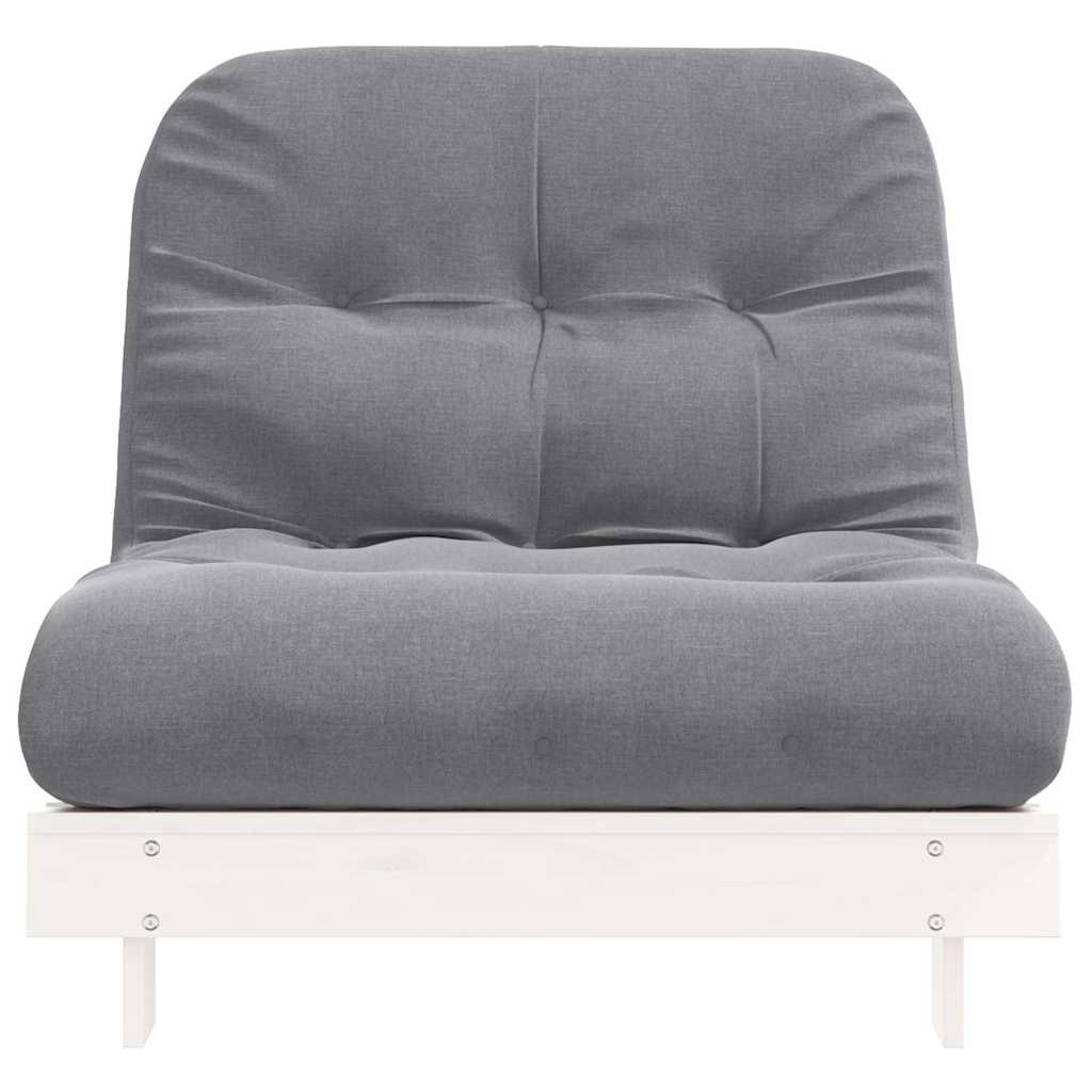 futon med madras 80x206x11 cm massivt fyrretræ