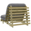 futon med madras 80x206x11 cm massivt fyrretræ