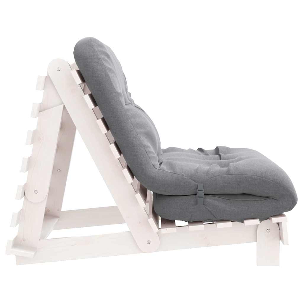 futon med madras 90x206x11 cm massivt fyrretræ