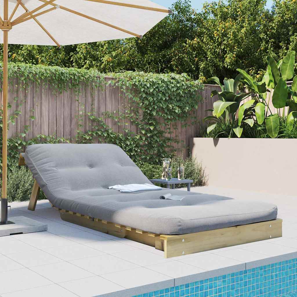 futon med madras 90x206x11 cm massivt fyrretræ