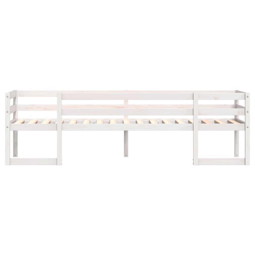sengeramme til juniorseng 90x190 cm massivt fyrretræ hvid