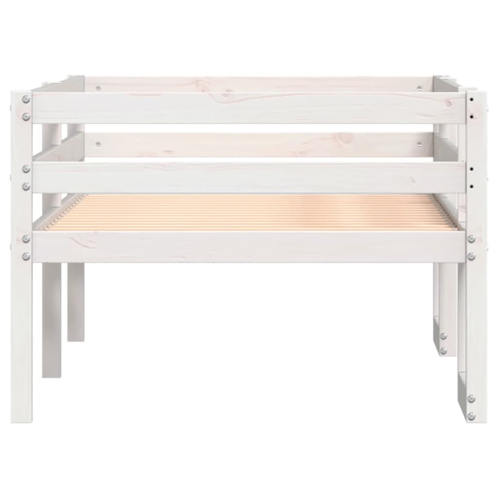 sengeramme til juniorseng 90x190 cm massivt fyrretræ hvid