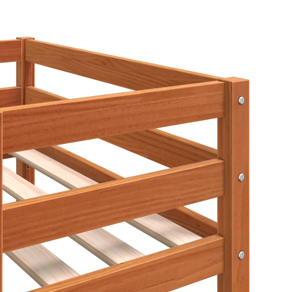 sengeramme til juniorseng 90x190 cm massivt fyrretræ gyldenbrun