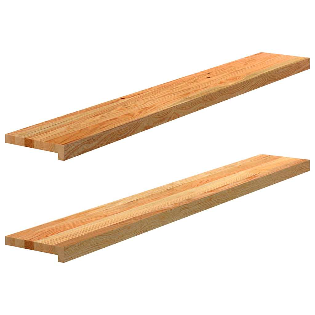 vindueskarme 2 stk lysebrun 140x20x2 cm massivt egetræ