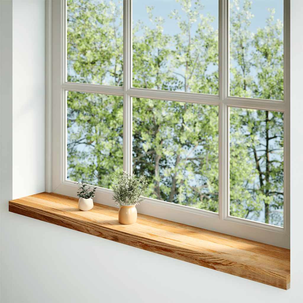 vindueskarme 2 stk lysebrun 160x20x2 cm massivt egetræ