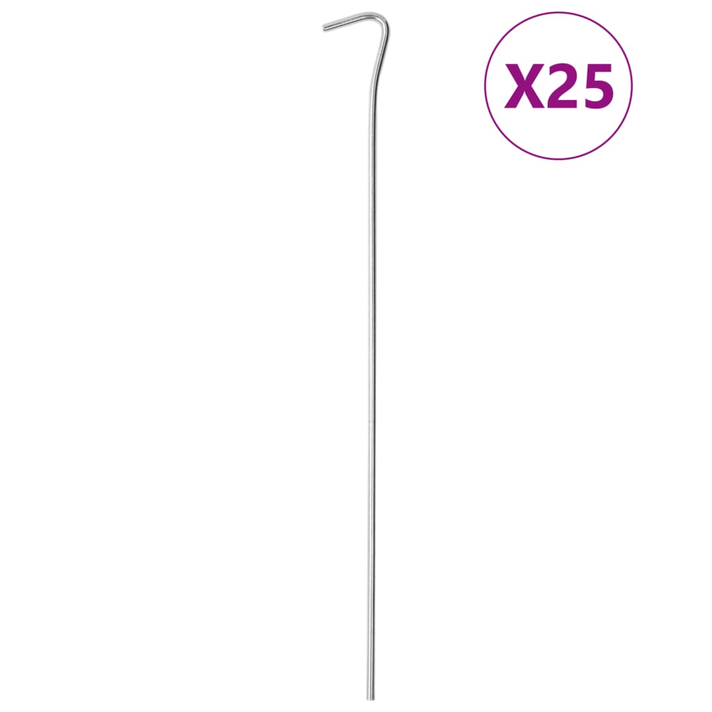 teltpløkker 25 stk. 30 cm Ø4 mm galvaniseret stål billede
