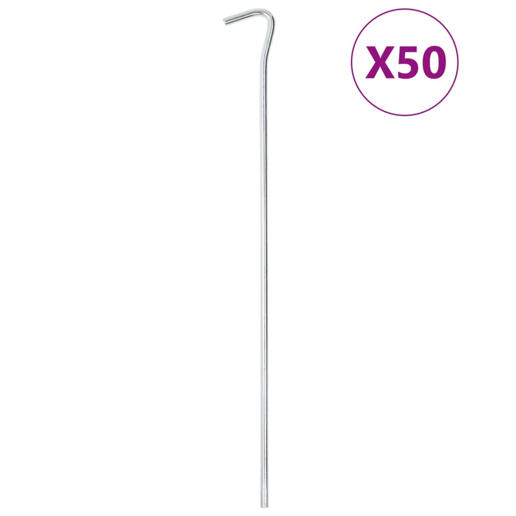 teltpløkker 50 stk. 30 cm Ø7 mm galvaniseret stål billede